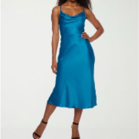 B. Smart  women’s junior Sleeveless midi slip dress satin  Dress - Picture 3 of 3